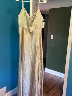 Birdy Grey Champagne Satin Maxi Dress
